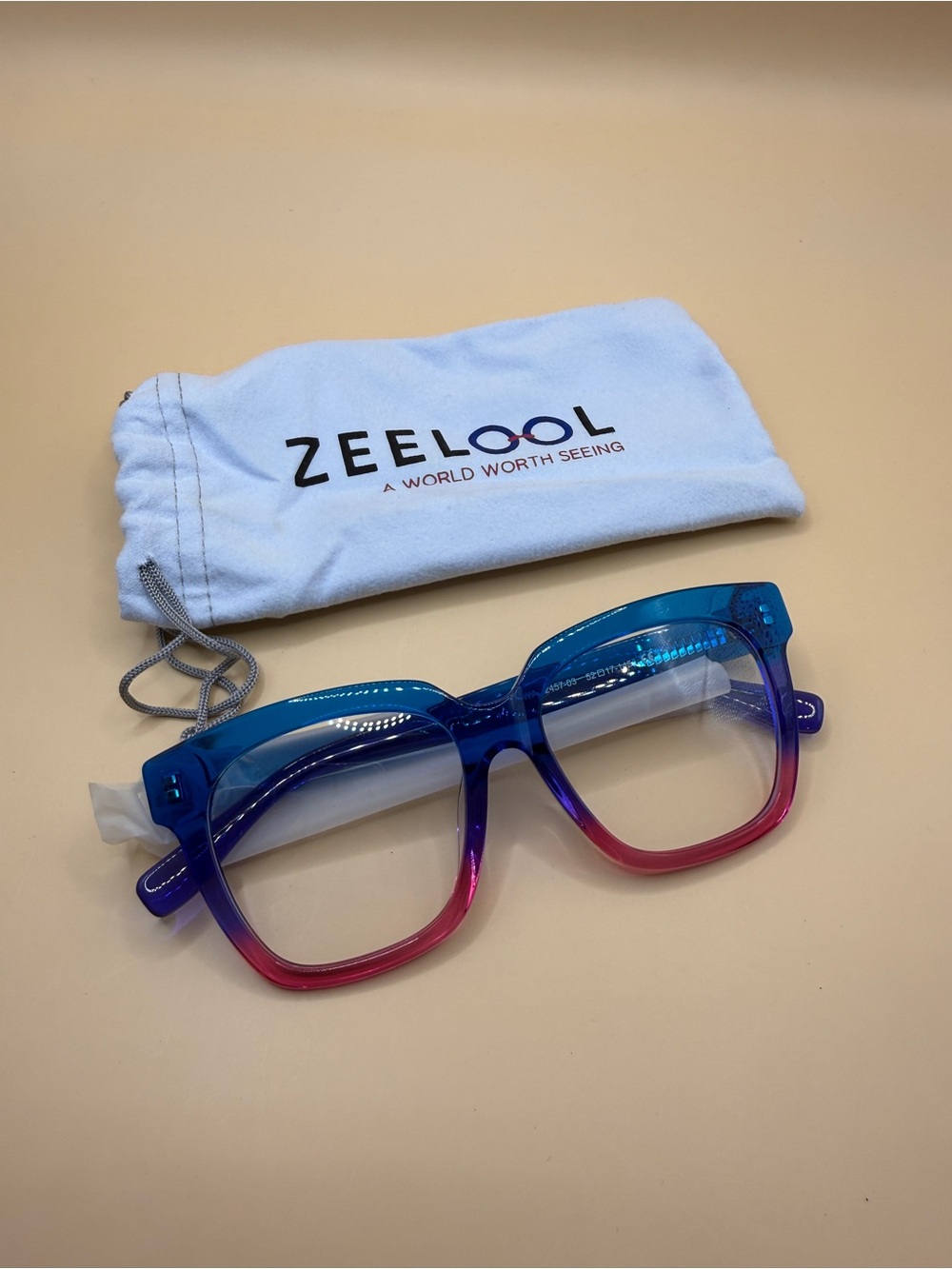 Zeelool Blue-Pink Gradient Glasses Frame, No Prescription